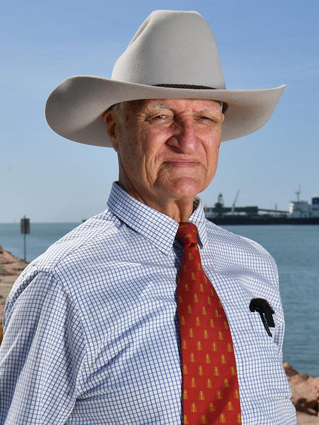 Member for Kennedy Bob Katter at the Breakwater at Ross Creek near the Townsville Port. Picture: Evan Morgan