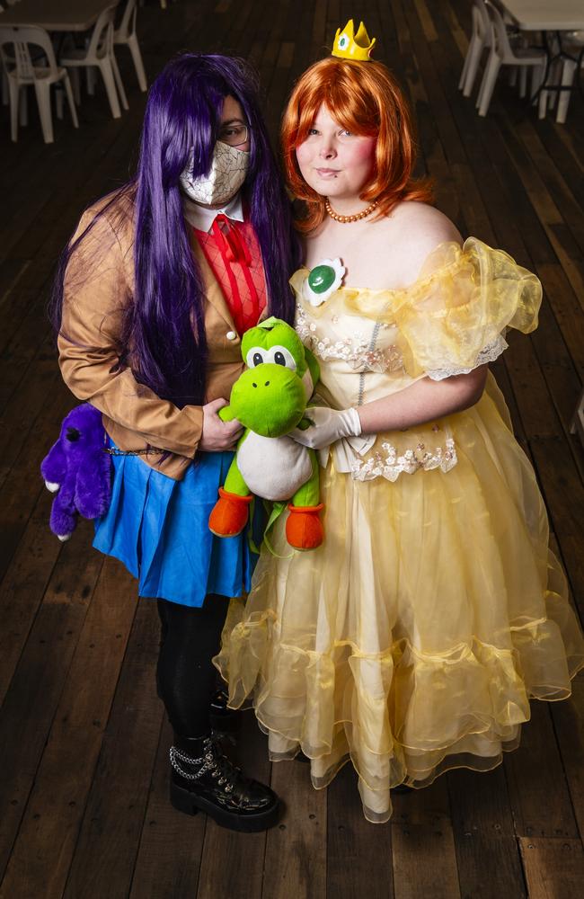 Chase McBride (left) as Yuri and Aiden Frith as Princess Daisy at Comic-Geddon at The Goods Shed, Sunday, June 25, 2023. Picture: Kevin Farmer