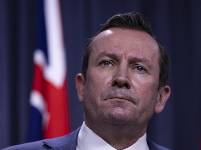 West Australian Premier Mark McGowan gave the Covid-19 update on Thursday. Picture: Matt Jelonek/Getty Images