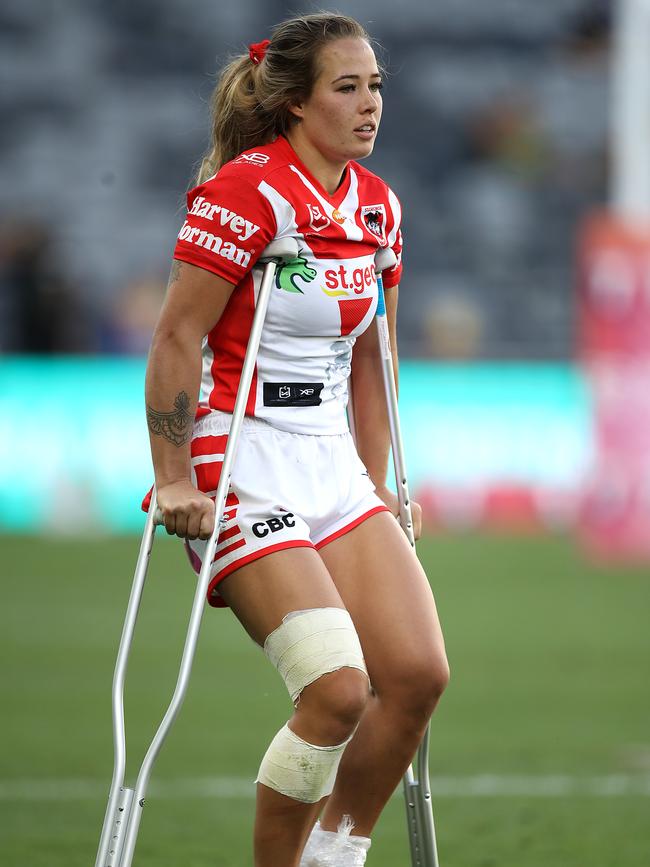 Isabelle Kelly was injured in the match against the Broncos.