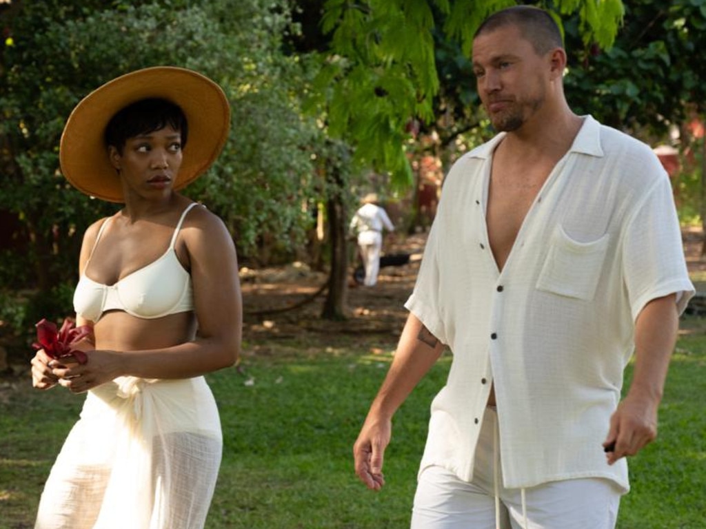 Naomi Ackie and Channing Tatum in director Zoe Kravitz's Blink Twice. Picture: Carlos Somonte/Amazon