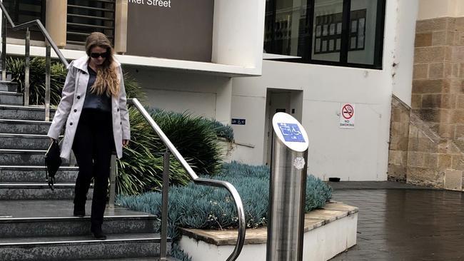 Sarah Longden leaves court after an appearance earlier this year.