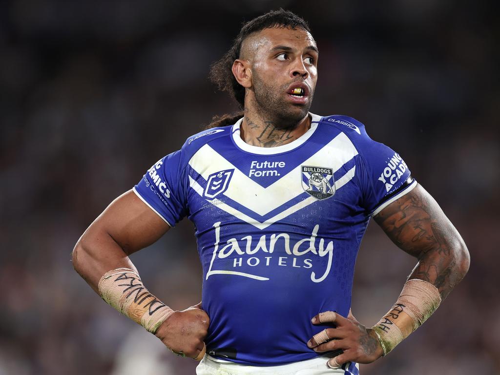 Josh Addo-Carr has played his last game for the Bulldogs. Picture: Cameron Spencer/Getty Images