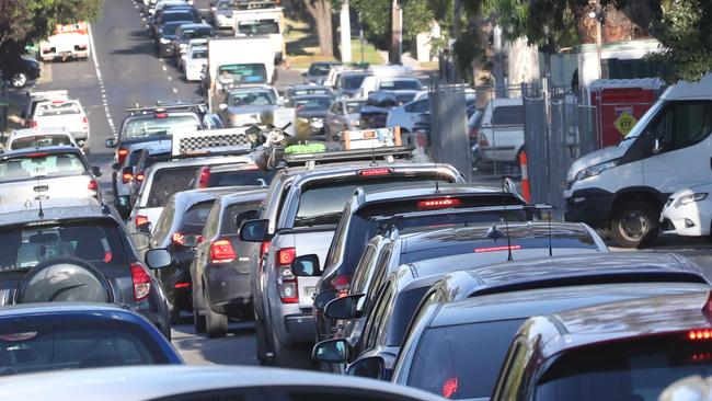 Citybound commuters from the west are being encouraged to take public transport. Picture: David Crosling