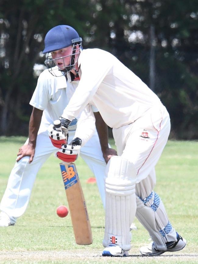 Tom Denniss top-scored for Rockhampton Grammar in their third grade grand final win over Rocky United on Sunday. Photo: Geoff Connor