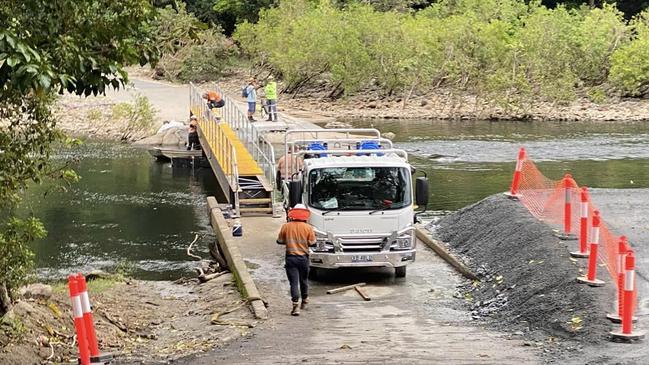 Fisheries Bridge was wiped out during ex-Tropical Cyclone Jasper. A temporary pedestrian bridge was established and opened on Friday, February 10. Picture: Kellie Van Dorssen