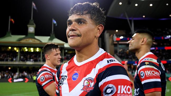 Deep down Latrell Mitchell doesn’t want to leave the Roosters. Picture: AAP