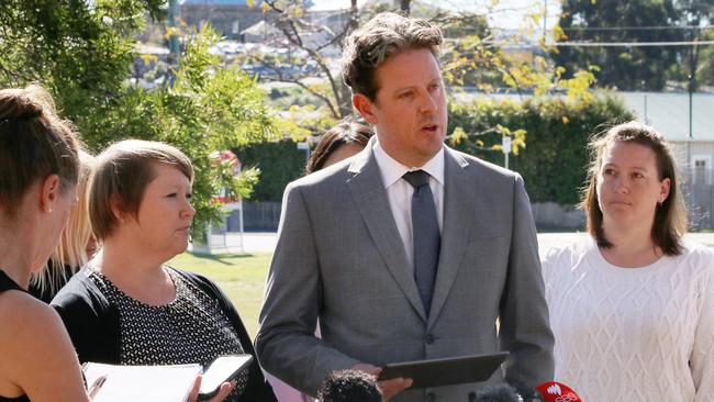 Ben McGregor at his announcement he was withdrawing his candidacy. Picture: David Killick