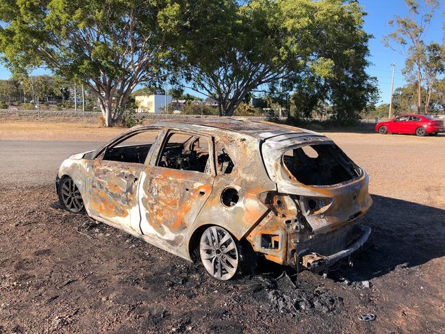 A stolen car burnt out in West Gladstone.