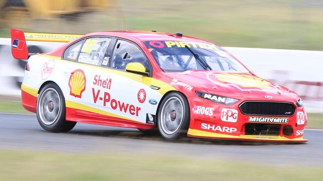 Fabian Coulthard takes his new Shell Ford for a spin. Picture: Matthew Paul Photos