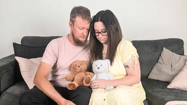 Cassandra and Jake Oest lost twins at 22 weeks after an infection. Picture: Brenton Edwards