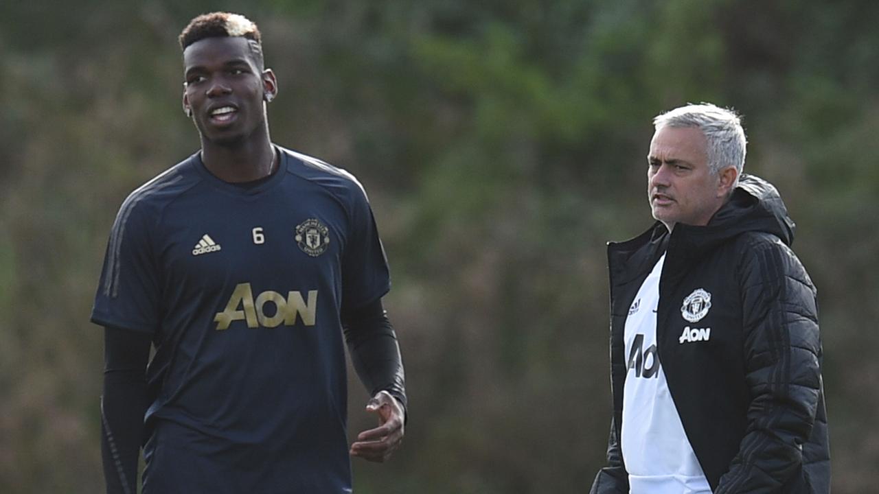 Mourinho’s relationship with star midfielder Paul Pogba was frosty. Picture: AFP 