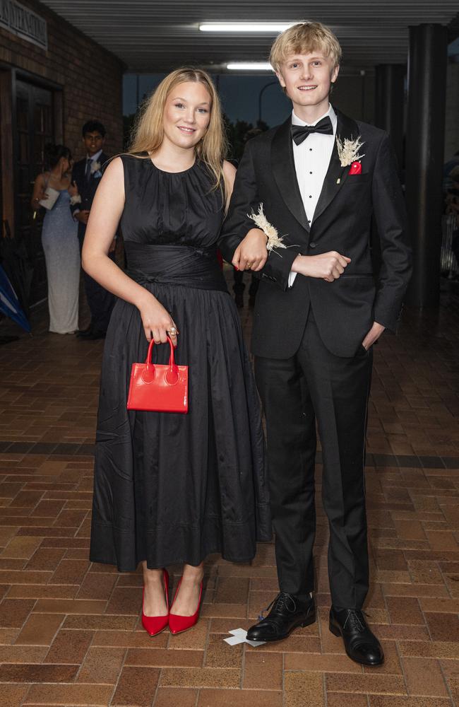 Hannah Wilkes partners Harry Drynan to the Toowoomba Grammar School formal at Rumours International, Wednesday, November 13, 2024. Picture: Kevin Farmer