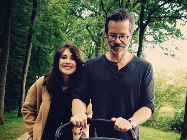 Guy Pearce and Carice van Houten with their new son Monte. Pic: Twitter/Guy Pearce