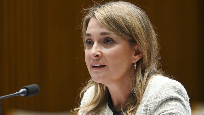 CANBERRA, AUSTRALIA, NewsWire Photos. NOVEMBER 17, 2023: Optus CEO Kelly Bayer Rosmarin appears before Senate inquiry following the November 8 outage, at Parliament House in Canberra. Picture: NCA NewsWire / Martin Ollman