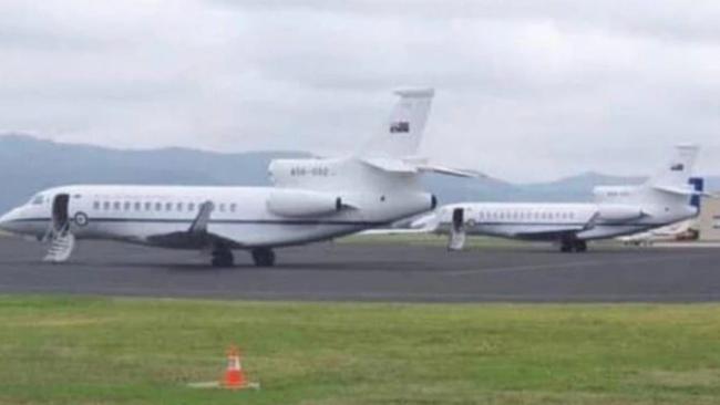 ‘The photo of those twin Falcons on the tarmac at Scone will stand the test of time as the epitome of domestic climate hypocrisy,’ says Chris Kenny. Picture: 2GB