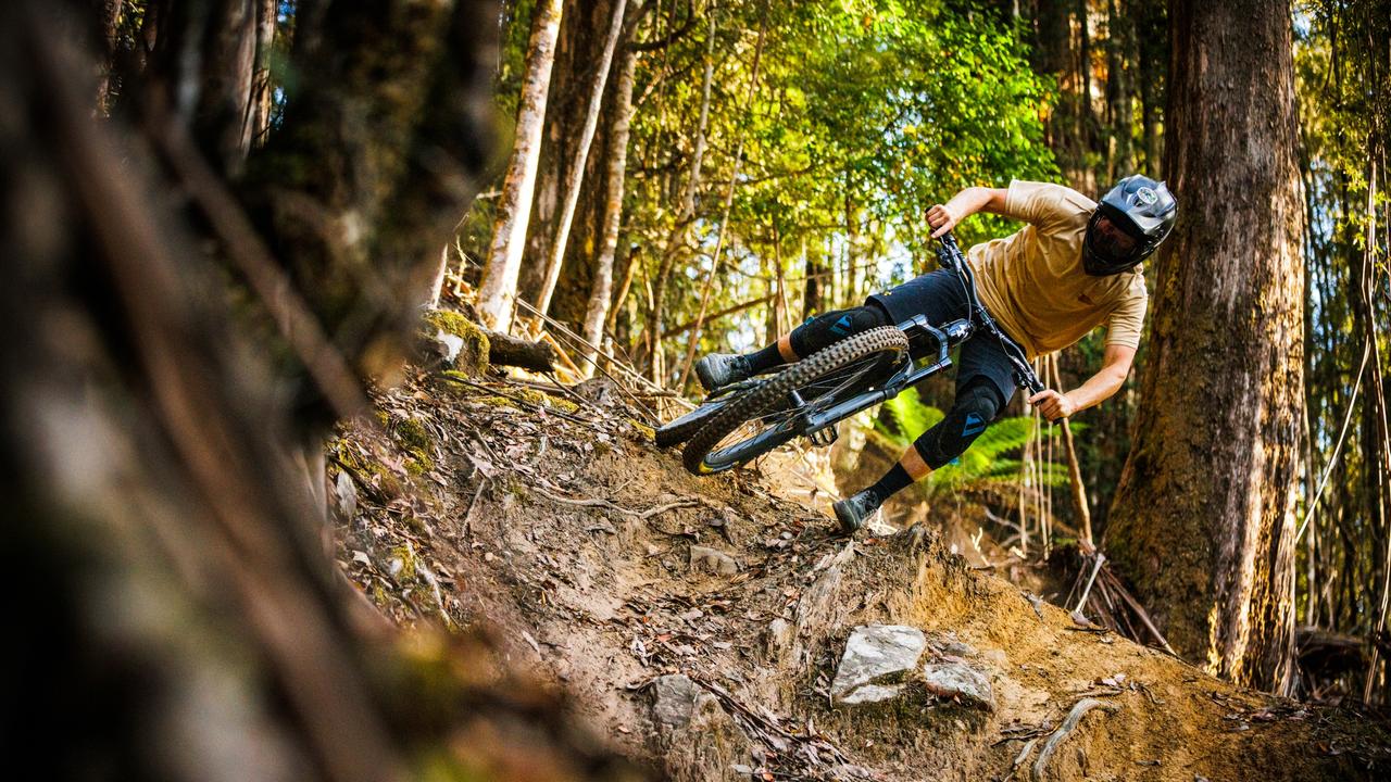 Dan Booker at Maydena Bike Park. Picture: Ryan Finlay