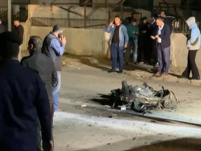 The debris of a missile that Jordanian forces intercepted over Amman amid an unprecedented Iranian drone and missile attack on Israel. Picture: AFP