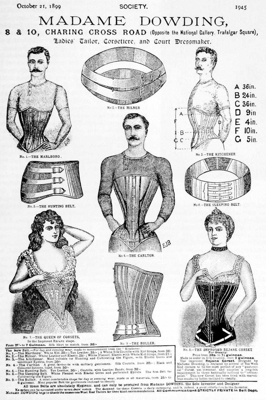 Corset for men to enhance the classic male figure