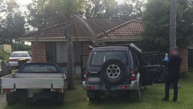 Police search Josh Lucas’s Sanctuary Point home. Picture: NSW Police