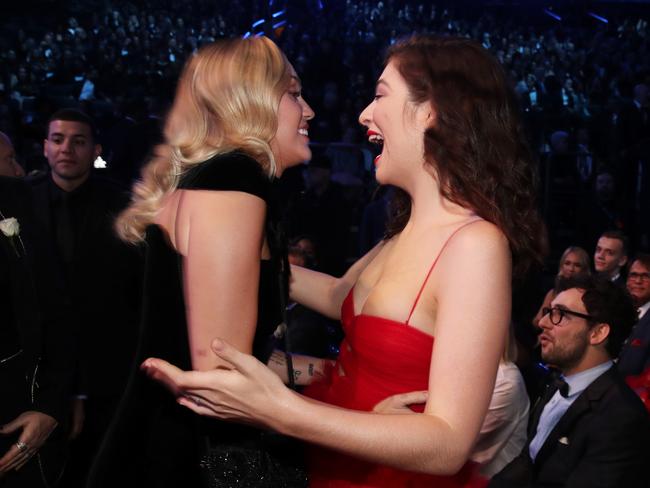 Miley Cyrus and Lorde attend the 60th Annual GRAMMY Awards at Madison Square Garden on January 28, 2018 in New York City. Picture: Getty