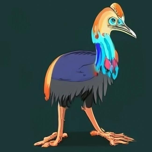 AI generated version of a Cassowary.