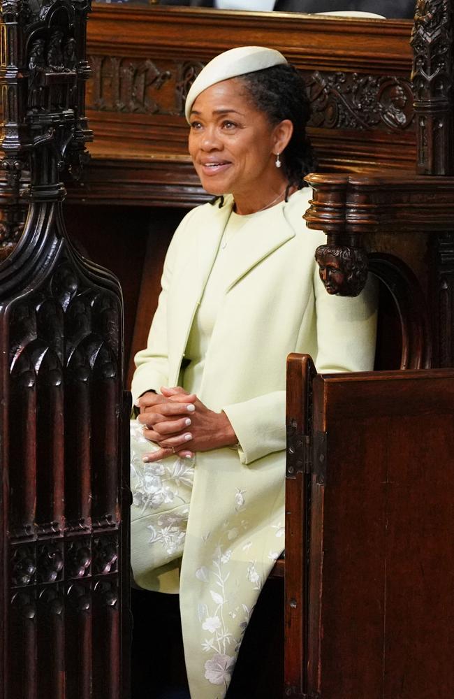 Doria Ragland takes her seat in St George's Chapel. Picture: Getty