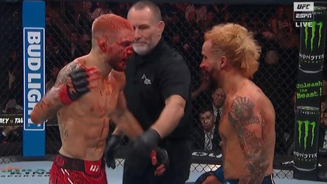 There was blood all over the octagon. Photo: Main Event.