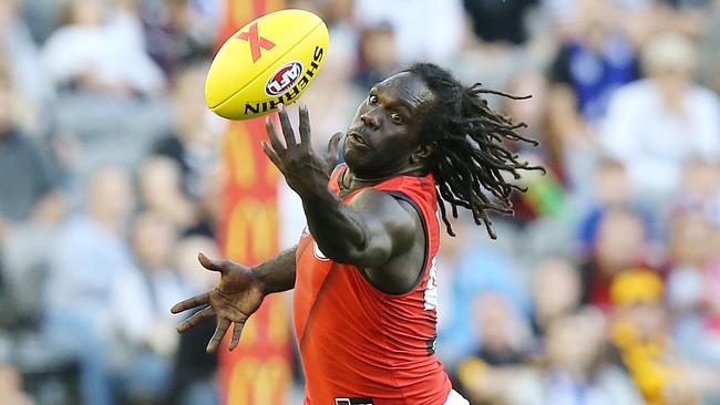 Anthony McDonald-Tipungwuti shows off his skills. Picture: Michael Klein