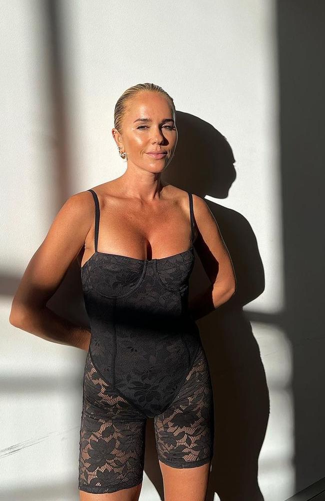 Pip Edwards has unveiled a new lace bodysuit for her activewear brand. Picture: Instagram/PipEdwards