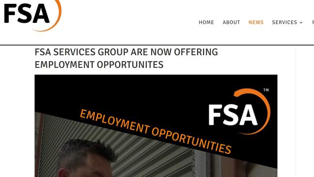 Its latest news said it was recruiting for new positions but the post was undated. Picture: FSA website