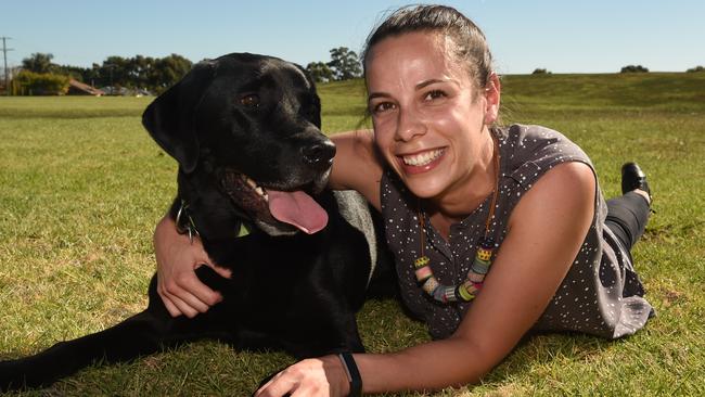 Tara Bell and her Jed are looking forward to the opening of the off-leash area at Spring Rd Reserve in Dingley. Picture: Chris Eastman