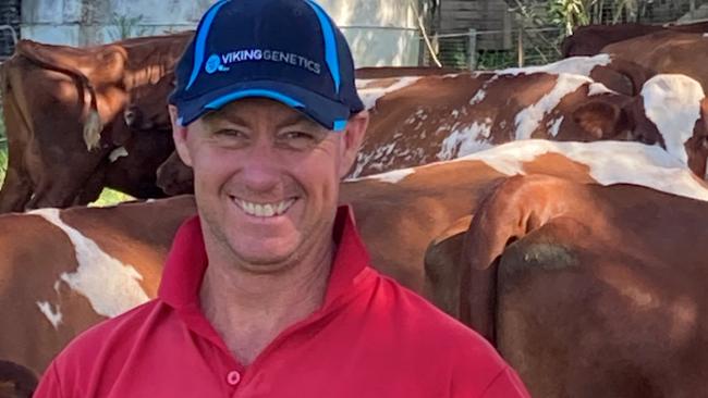 Warren Gallagher on his Clunes dairy farm.