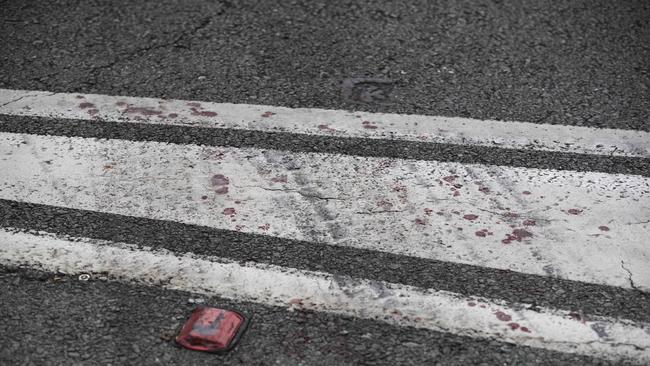 Blood on the road. (News Corp/Attila Csaszar)