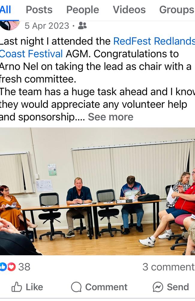 A Facebook post showing the RedFest committee voting in April 2023. Picture: Facebook