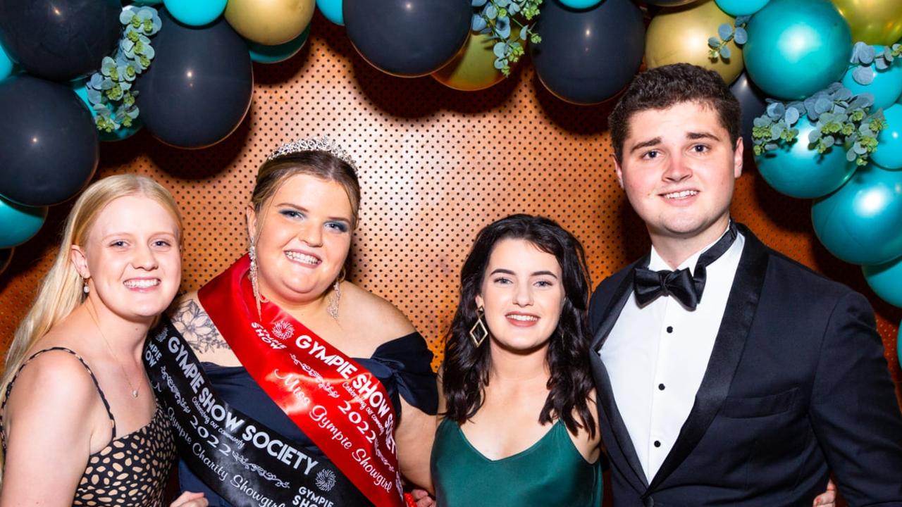 2022 Gympie Charity Showgirl Bronte O'Sullivan (second from the left) at the 2022 Gympie Show Ball. Photo: Contributed