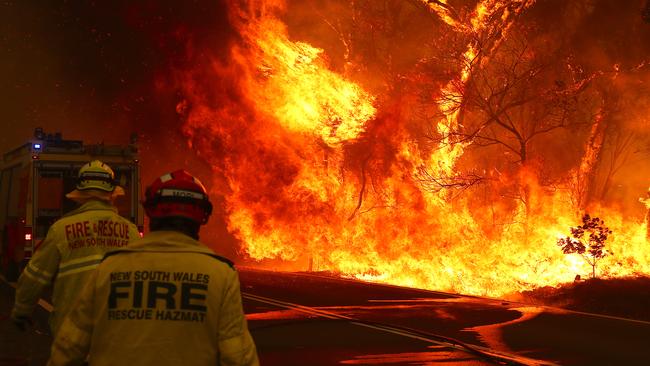 A fire near the NSW Blue Mountains town of Bilpin in December. Picture: Getty Images