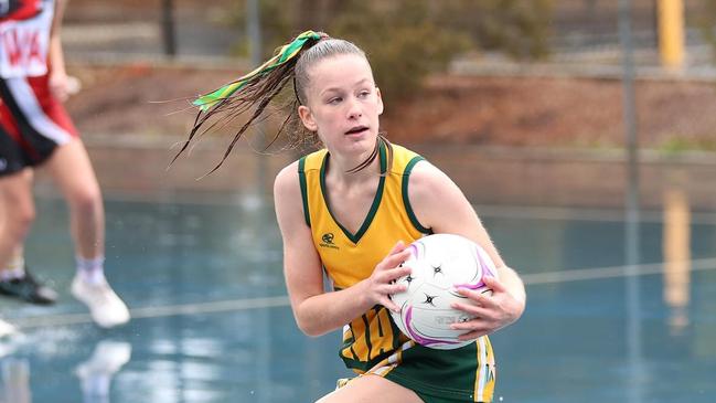 Action from day one of the 2025 Netball SA Country Championships. Picture: Netball SA