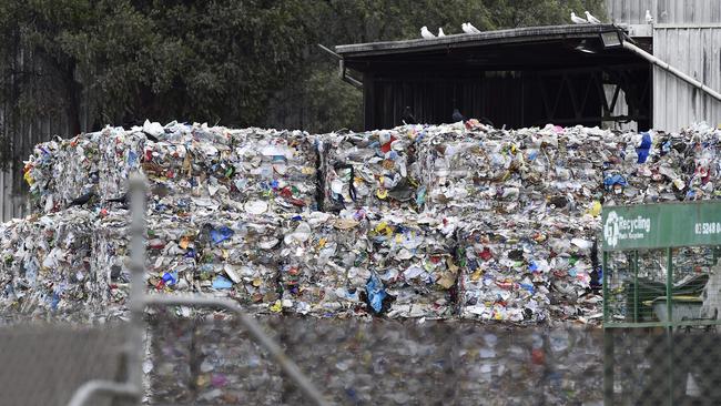 SKM Recycling in South Geelong has stopping taking recyclables locally as it is at full capacity. Picture: Alan Barber