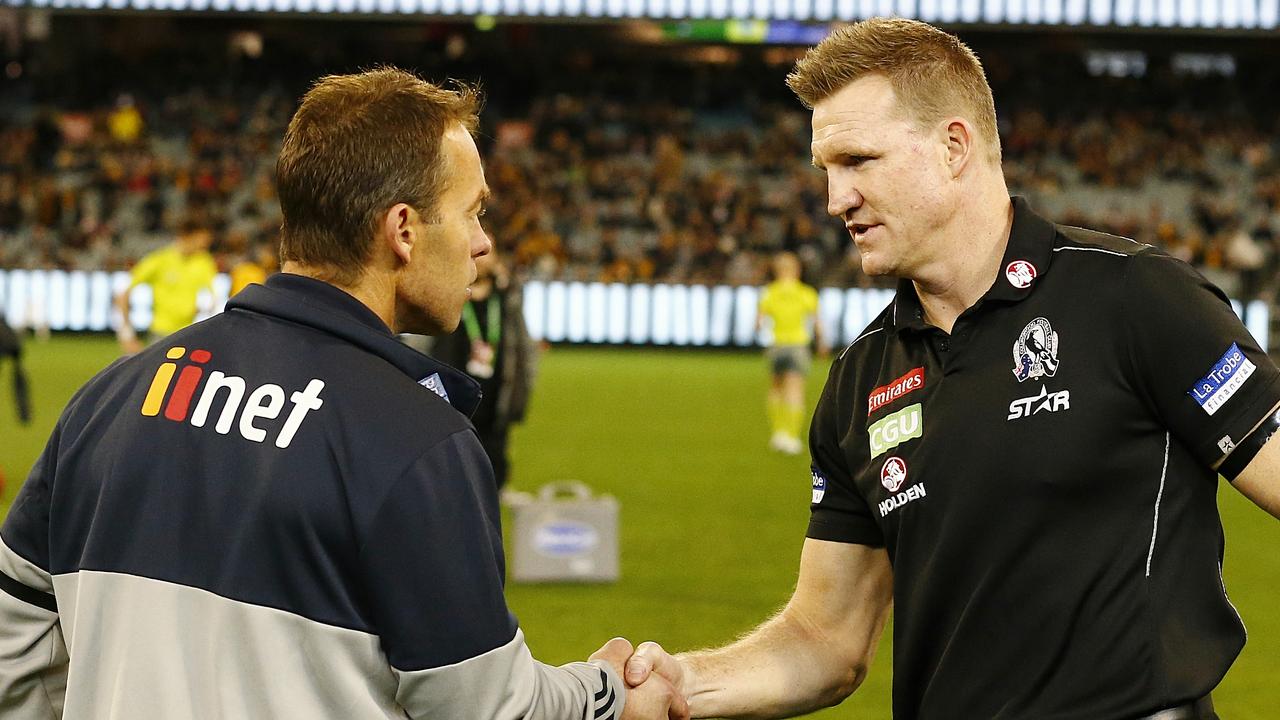 Collingwood v Hawthorn Alastair Clarkson &amp; Nathan Buckley Picture:Wayne Ludbey