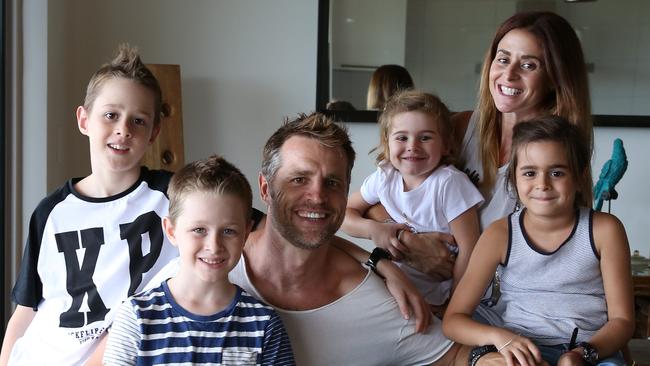 Andy and Zoe Cullen with their children Joseph, 11, Charlie, 9, Ireland, 3 and Eden, 6. Picture: David Kelly