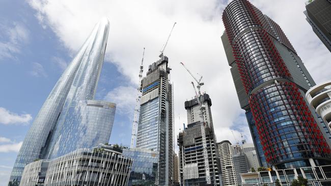 Crown Sydney (pictured on the left) at Barangaroo. Picture: Richard Dobson