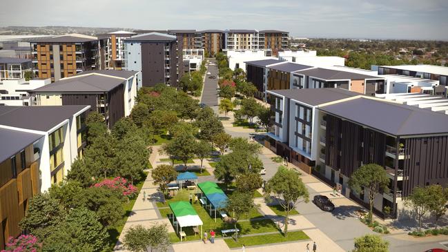 An artist’s impression of the $265 million Tonsley housing development