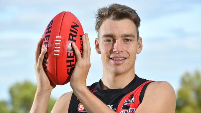 Riley Thilthorpe is being considered by Adelaide at pick 1 in next month’s national draft. Picture: AAP/ Keryn Stevens