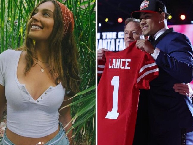 Lic Cowherd on Instagram and Trey Lance at the 2021 NFL Draft.