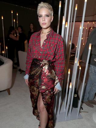 Halsey shows off her plaid attributes at a Grammys afterparty. Picture: Splash News