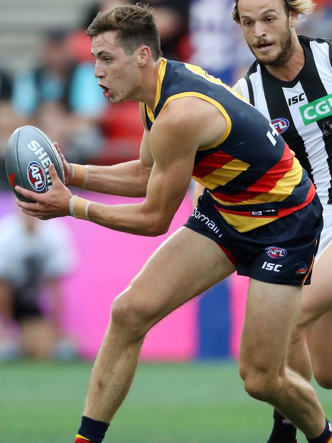 Jake Kelly impressed for the Crows. Picture: Calum Robertson