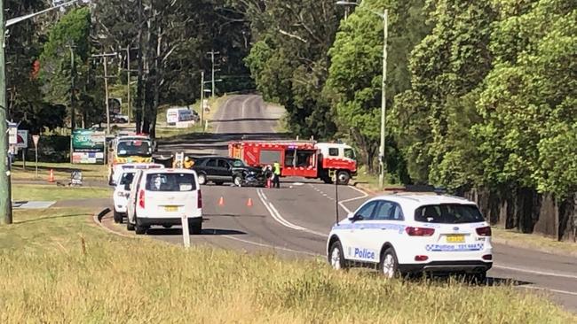 A motorcyclist died at the scene of a crash in Cooranbong. Picture: Amy Ziniak