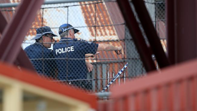 Police on the scene of the Dreamworld ride tragedy. Picture: Adam Head