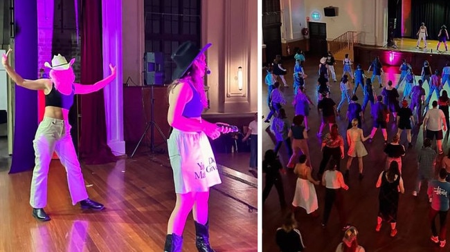 Queer line dancing class Saddle Club in Sydney’s inner west is pulling in more than 100 people per week. Picture: Instagram/Saddle Club.